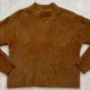 Bailey 44 Camel Brown Fuzzy Mock Neck Long Sleeve Sweater Women’s Sz S
